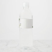 Weiße und violette Blumen, Blätter Label Set Wasserflaschenetikett (Rückseite)