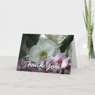 Weiße und violette Orchideen Dankeskarte