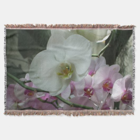 Weiße und violette Orchideen Decke (Vorderseite)
