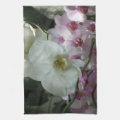 Weiße und violette Orchideen Geschirrtuch (Vertikal)