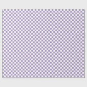 Weiße und violette Schachbrett-Wrap-Rolle Geschenkpapier (Flach)