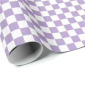 Weiße und violette Schachbrett-Wrap-Rolle Geschenkpapier (Rolleneckpunkt)