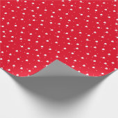 Weiße Valentine hören Muster über Rot Geschenkpapier (Ecke)