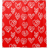 Weiße Valentinische Mazes Duschvorhang (Vorderseite)