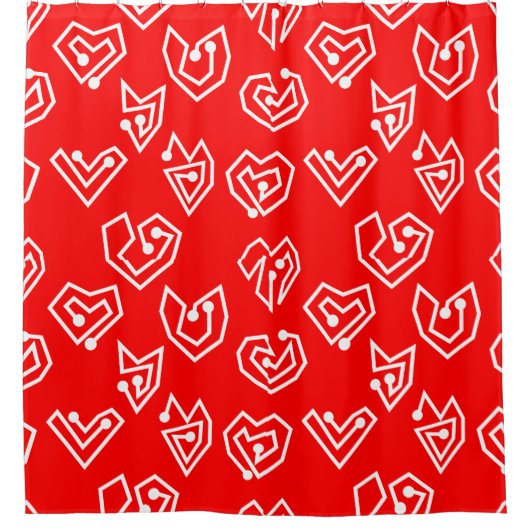 Weiße Valentinische Mazes Duschvorhang (Vorderseite)