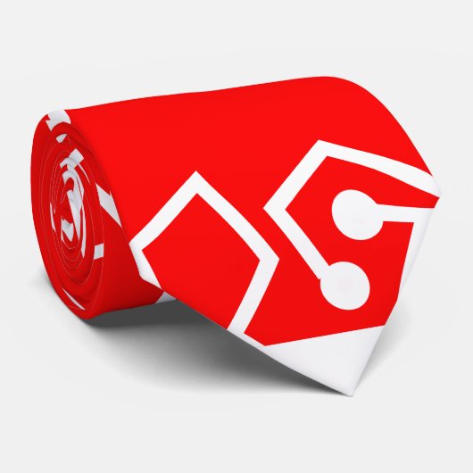 Weiße Valentinische Mazes Krawatte (Gerollt)