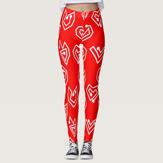 Weiße Valentinische Mazes Leggings (Vorderseite)