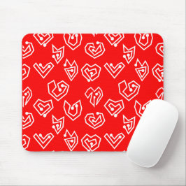 Weiße Valentinische Mazes Mousepad