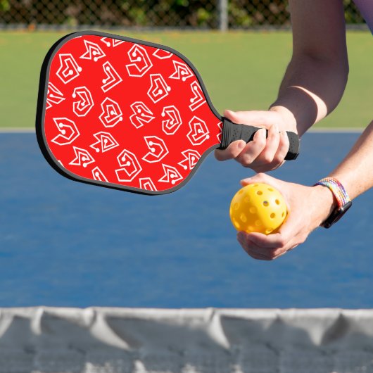 Weiße Valentinische Mazes Pickleball Schläger (InSitu)