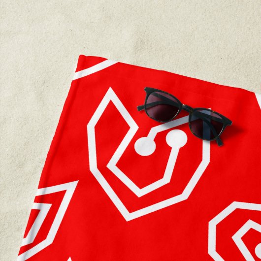 Weiße Valentinische Mazes Strandtuch (Beispiel)