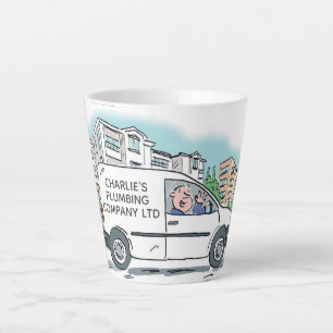 Weiße Van-Mann-Unternehmenswerbe-Kaffeetasse Milchtasse