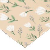 Weiße Vanille-Blumen Skandinavisch  Tischdecke (Schrägansicht)