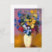 Weiße Vase mit Blume Odilon Redon Begleitkarte (Vorne/Hinten)