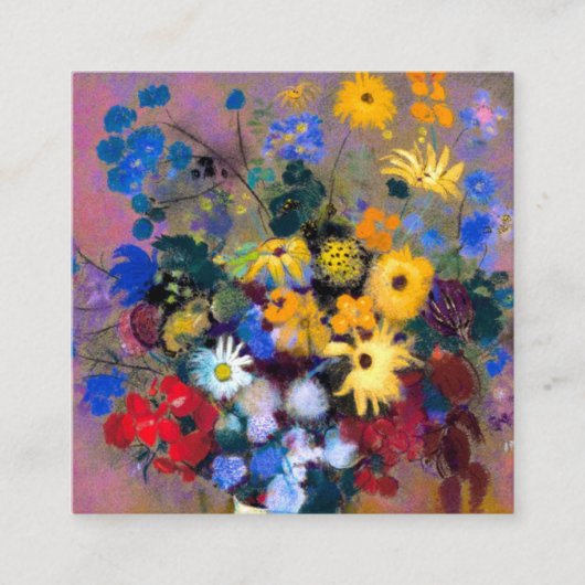 Weiße Vase mit Blume Odilon Redon Begleitkarte (Vorderseite)