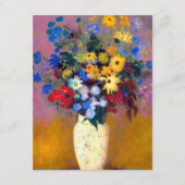Weiße Vase mit Blume Odilon Redon Begleitkarte (Vorderseite)