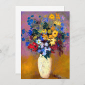 Weiße Vase mit Blume Odilon Redon Begleitkarte (Vorne/Hinten)