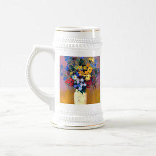 Weiße Vase mit Blume Odilon Redon Bierglas