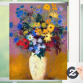 Weiße Vase mit Blume Odilon Redon Fensteraufkleber (Zuhause)