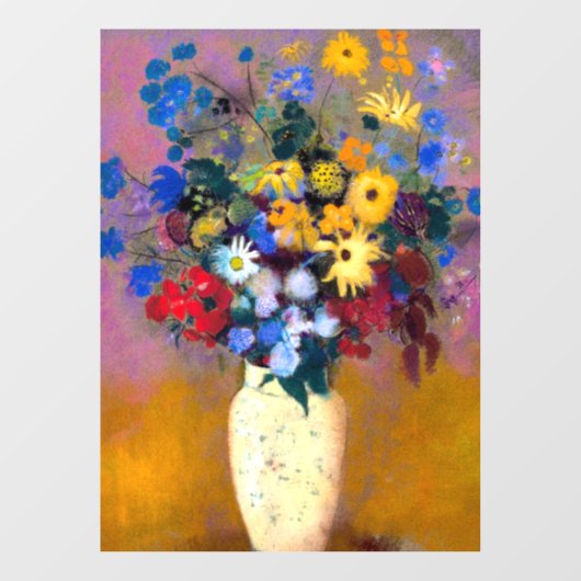 Weiße Vase mit Blume Odilon Redon Fensteraufkleber (Blatt)