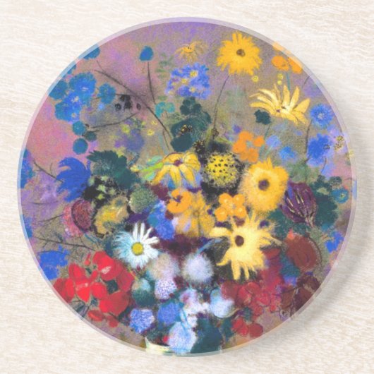 Weiße Vase mit Blume Odilon Redon Getränkeuntersetzer (Vorne)