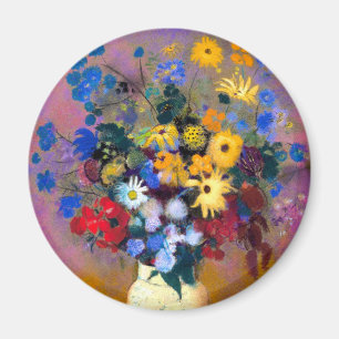 Weiße Vase mit Blume Odilon Redon Magnet