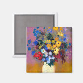 Weiße Vase mit Blume Odilon Redon Magnet (Vorderseite/Rückseite)