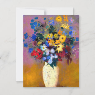 Weiße Vase mit Blume Odilon Redon Mitteilungskarte