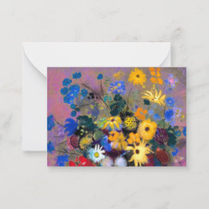 Weiße Vase mit Blume Odilon Redon Mitteilungskarte