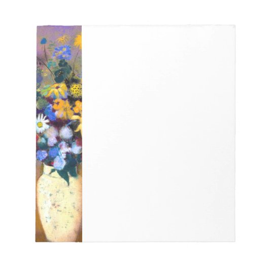 Weiße Vase mit Blume Odilon Redon Notizblock (Vorderseite)