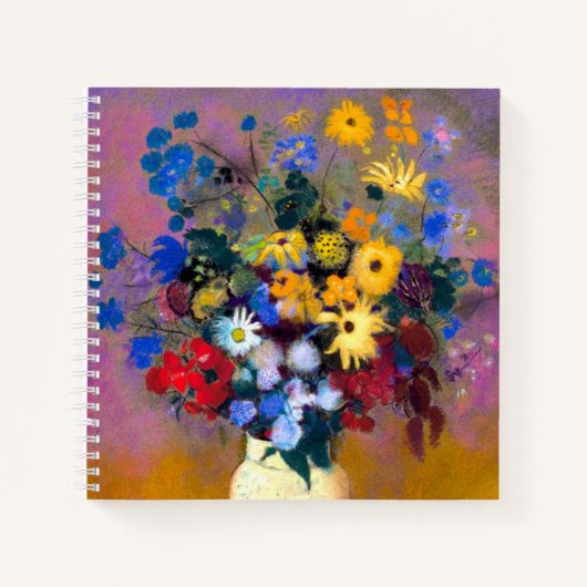 Weiße Vase mit Blume Odilon Redon Notizblock (Vorderseite)