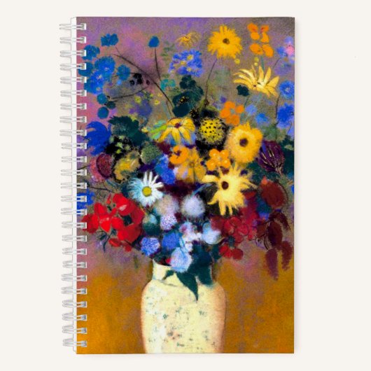 Weiße Vase mit Blume Odilon Redon Notizblock (Vorderseite)