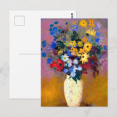 Weiße Vase mit Blume Odilon Redon Postkarte (Vorne/Hinten)