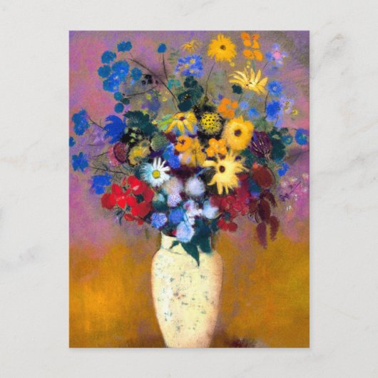 Weiße Vase mit Blume Odilon Redon Postkarte (Vorderseite)