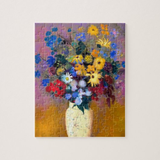 Weiße Vase mit Blume Odilon Redon Puzzle (Vertikal)