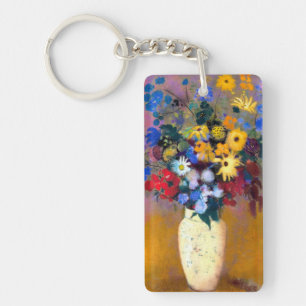 Weiße Vase mit Blume Odilon Redon Schlüsselanhänger