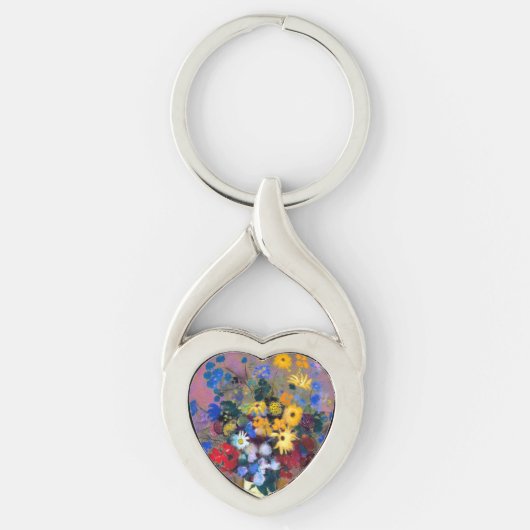 Weiße Vase mit Blume Odilon Redon Schlüsselanhänger (Vorderseite)