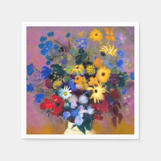 Weiße Vase mit Blume Odilon Redon Serviette (Vorderseite)
