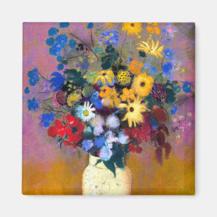 Weiße Vase mit Blumen Odilon Redon Magnet