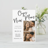 Weiße Veränderung Datum Hochzeit Foto Aufschub Save The Date (Stehend Vorderseite)