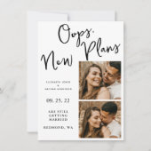 Weiße Veränderung Datum Hochzeit Foto Aufschub Save The Date (Vorderseite)