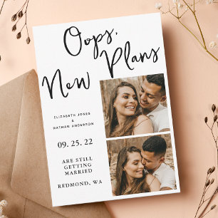 Weiße Veränderung Datum Hochzeit Foto Aufschub Save The Date