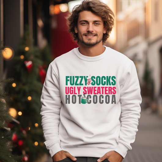 Weiße, verschwommene Socken, üppige Pullover, heiß Sweatshirt