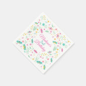 Weiße verspielte Gartenschmetterlings-Mädchen-Gebu Serviette (Ecke)