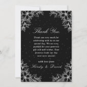 Weiße Verzierte Blumenhochzeit Dankeskarte (Vorderseite)