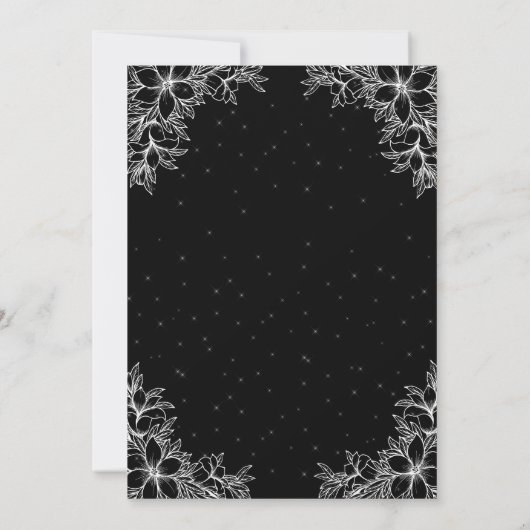 Weiße Verzierte Blumenhochzeit Dankeskarte (Rückseite)