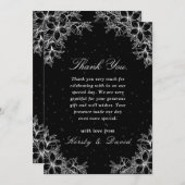 Weiße Verzierte Blumenhochzeit Dankeskarte (Vorne/Hinten)