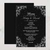 Weiße Verzierte Blumenhochzeit Menükarte (Vorne/Hinten)