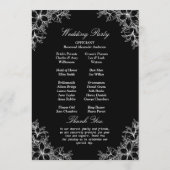 Weiße Verzierte Blumenhochzeit Programm (Rückseite)