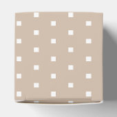 Weiße viereckige Punkte Beige Bräunungsgeschenk Geschenkschachtel (Oben)