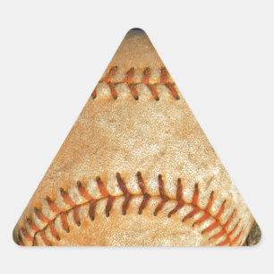 Weiße Vintage-Baseballhandschuhe mit roter Naht Dreieckiger Aufkleber